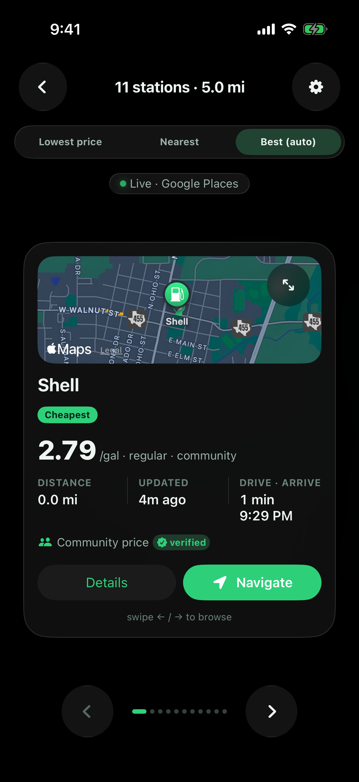 Verified live prices